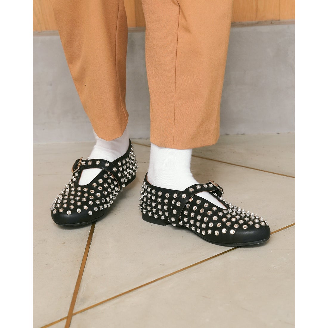 スタッズ メリージェーン （ブラック スムース） -Emma Francis / エマ