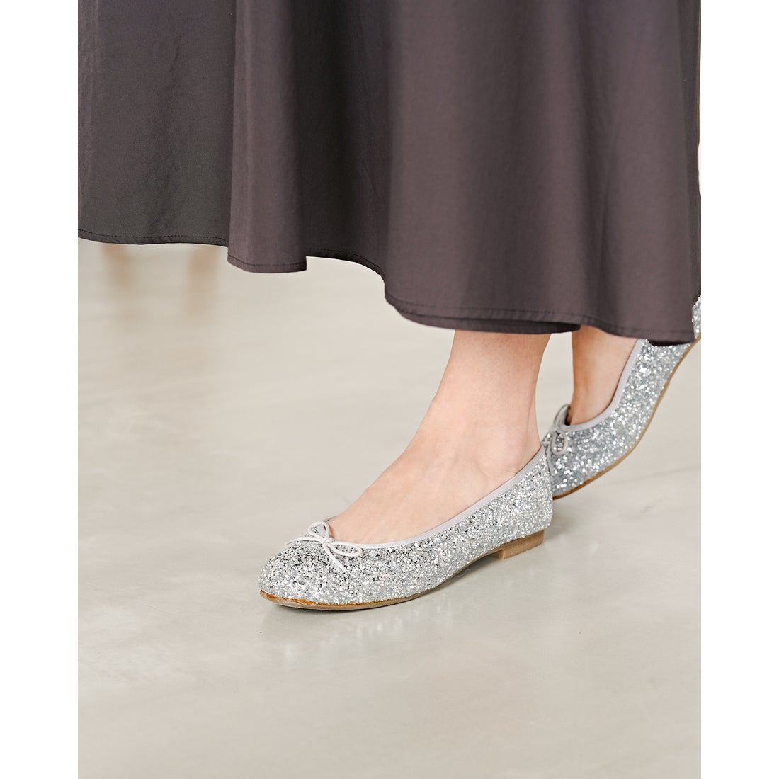 フラット バレエシューズ （シルバー グリッター） -Emma Francis