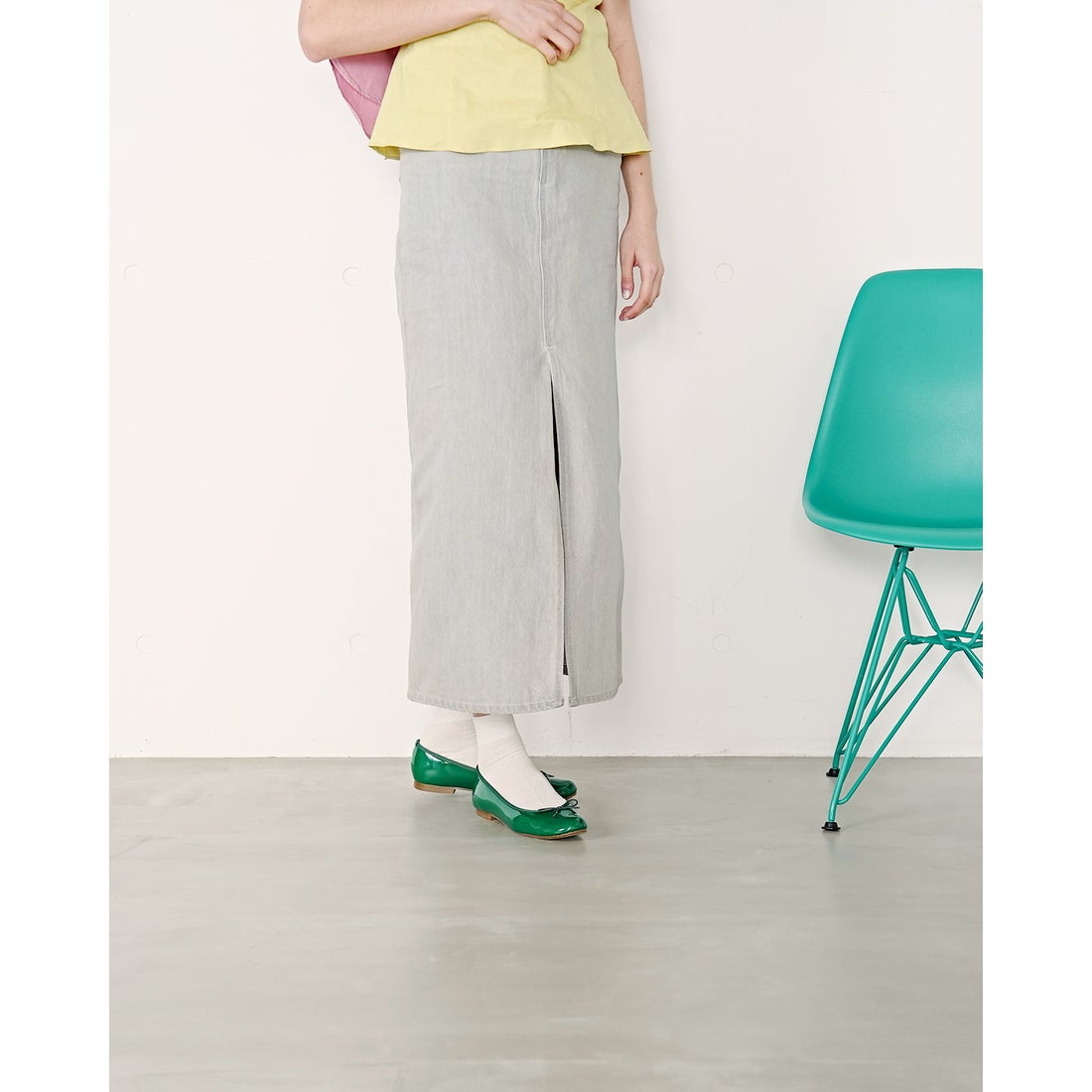 レイン対応】フラット バレエシューズ （グリーン エナメル） -Emma