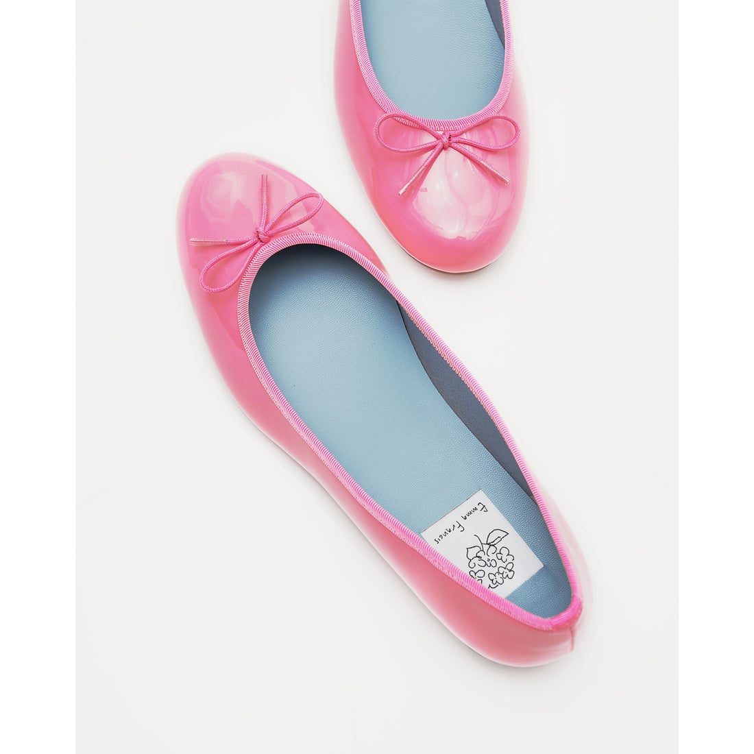 レイン対応】フラットバレエシューズ （ビビッドピンク エナメル