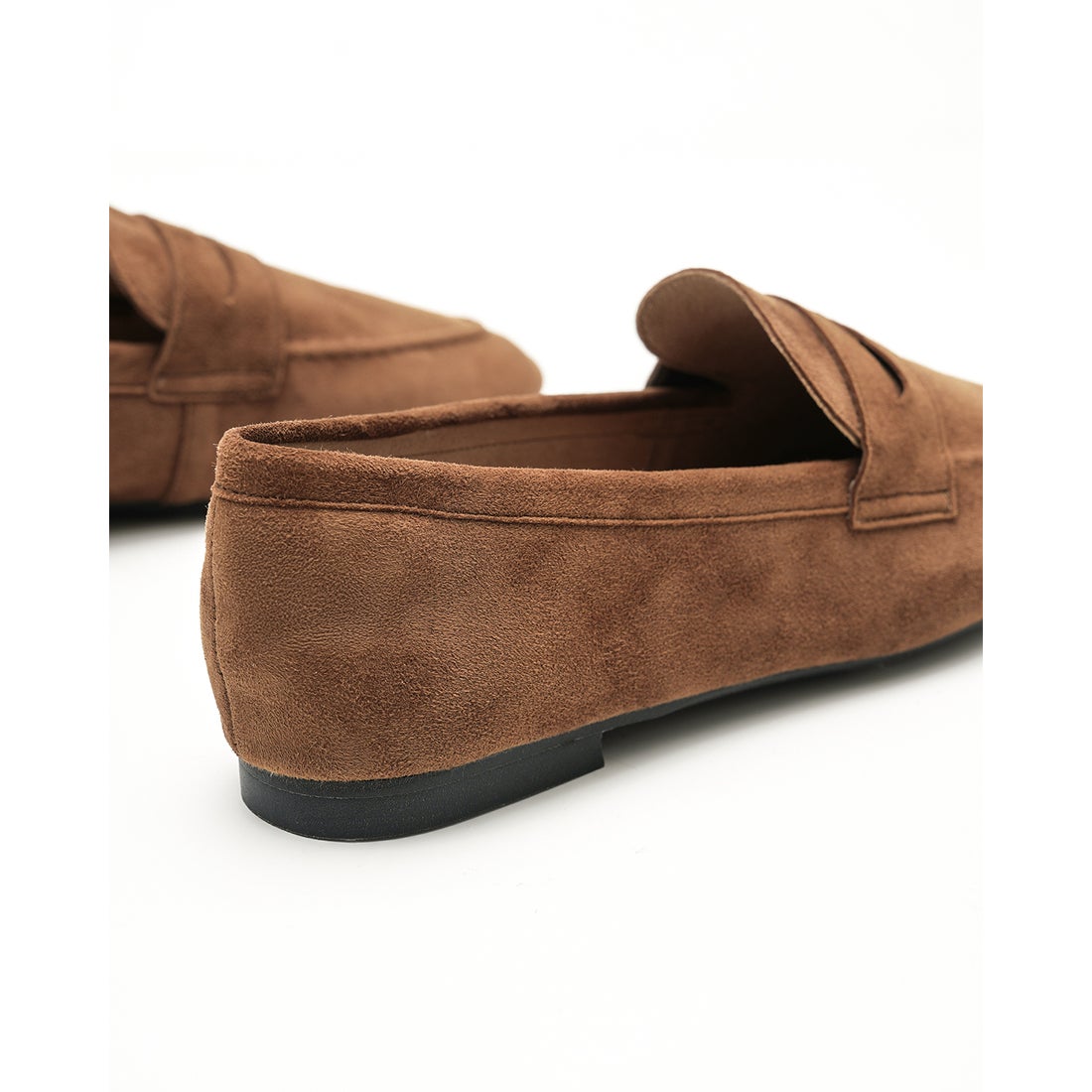 レイン対応】レザー ソフト ローファー （ブラウン レザースエード