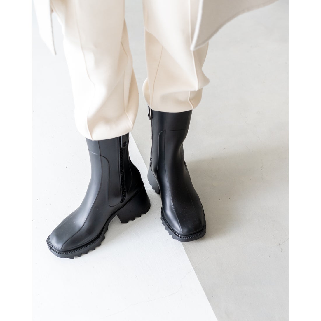 レインブーツ （ブラック ラバー） -Emma Francis / エマ フランシス
