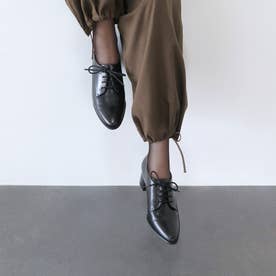 本革ポインテッドレースアップシューズ （ブラック） -エンチャン