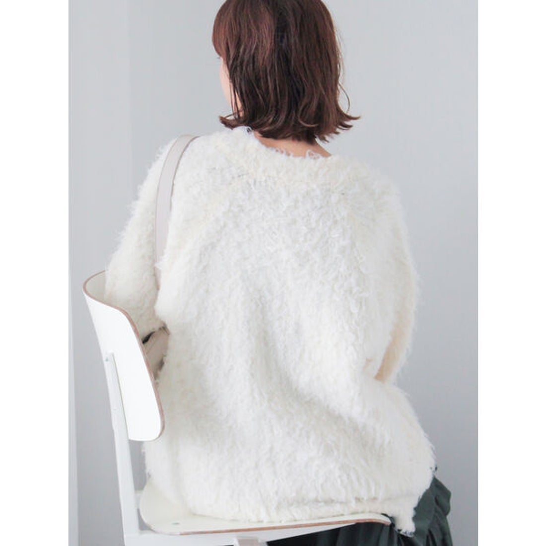 エヘカソポ ehka sopo Vネックモンスターカーディガン （ミント