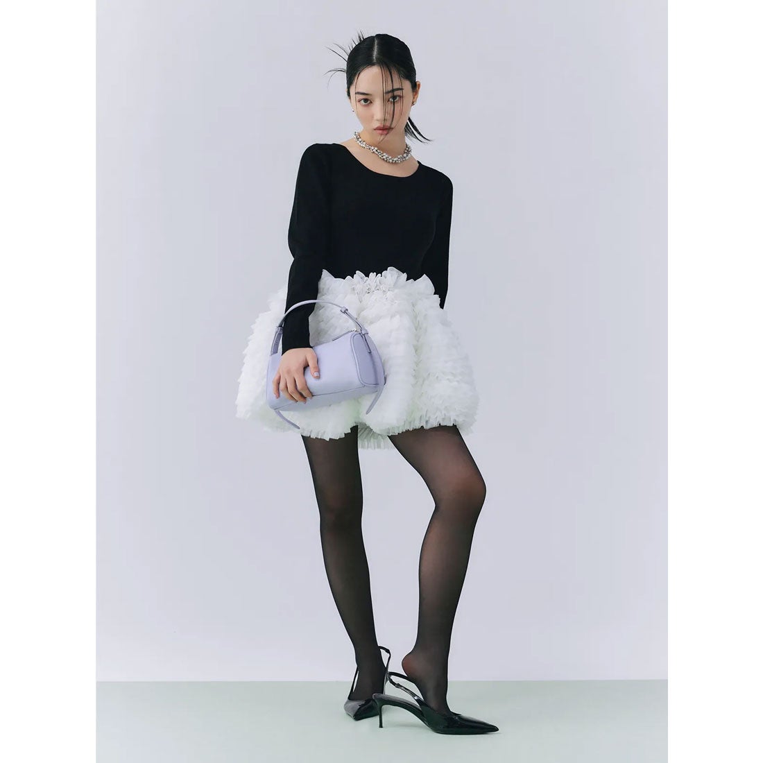 エイミーイストワール EIMY ISTOIRE ボリュームチュールフリルニット