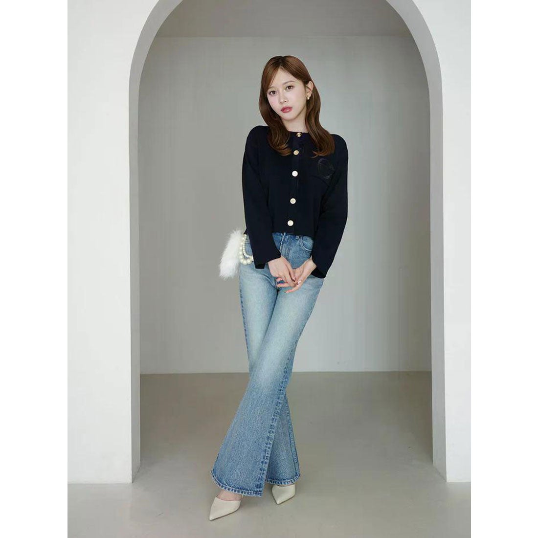 エイミーイストワール EIMY ISTOIRE Attached collar ニット