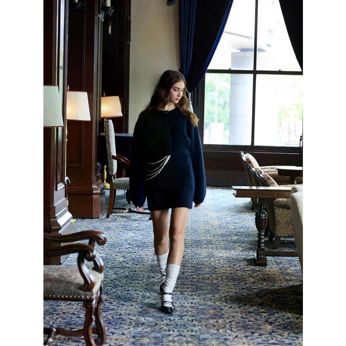 エイミーイストワール EIMY ISTOIRE ロゴボタンニットセットワンピース