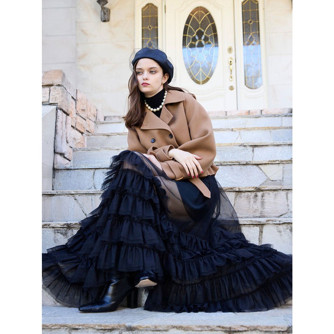 エイミーイストワール EIMY ISTOIRE ウールショートトレンチコート