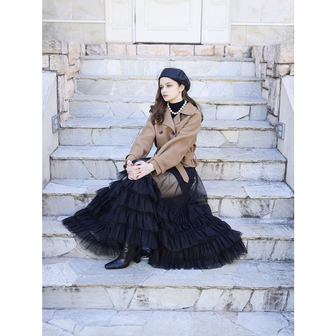 エイミーイストワール EIMY ISTOIRE ウールショートトレンチコート