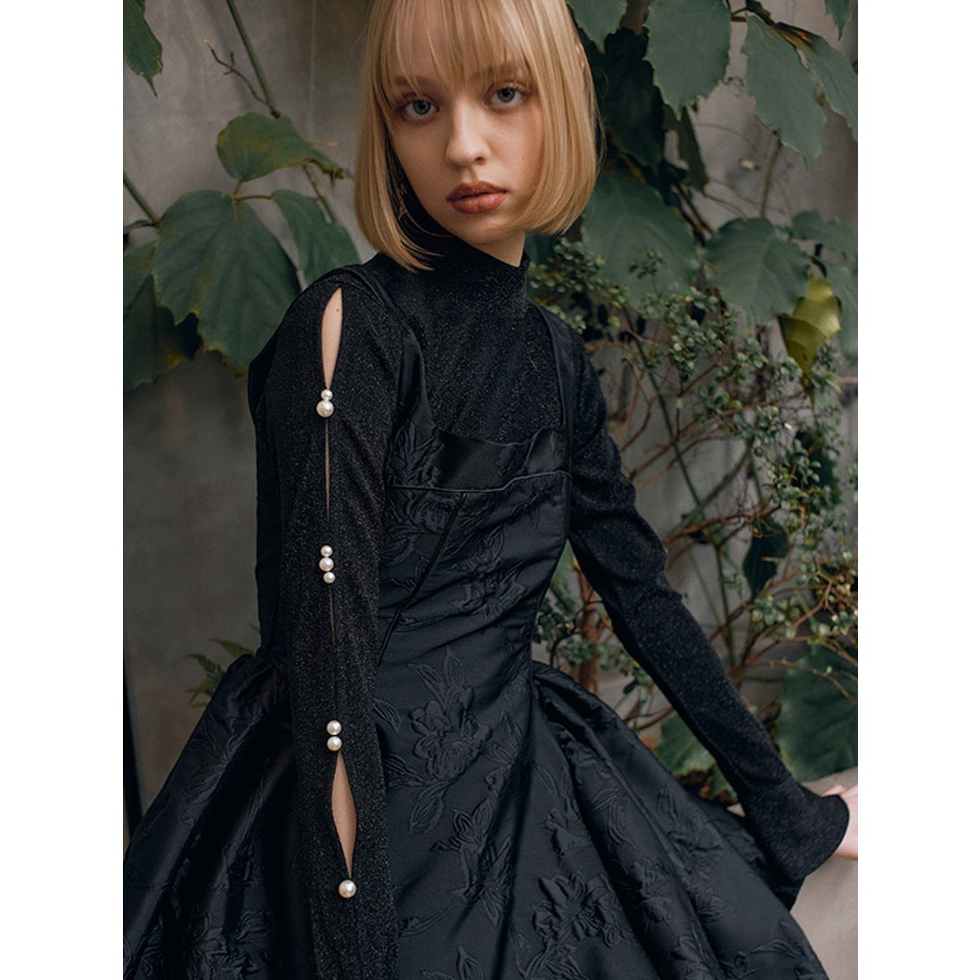 エイミーイストワール EIMY ISTOIRE ジャガードフラワーミニワンピース