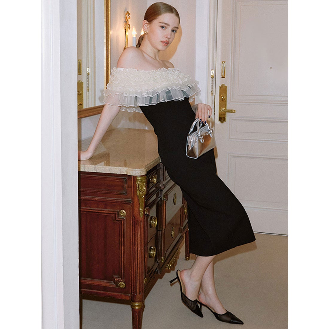 エイミーイストワール EIMY ISTOIRE デコレーションフリルオフショル