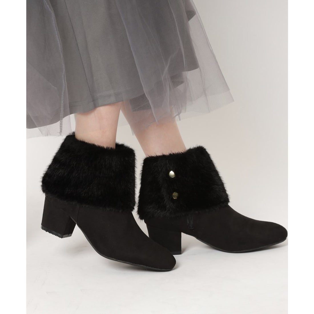 エスペランサ ESPERANZA 2WAYファーショートブーツ （ブラック(119