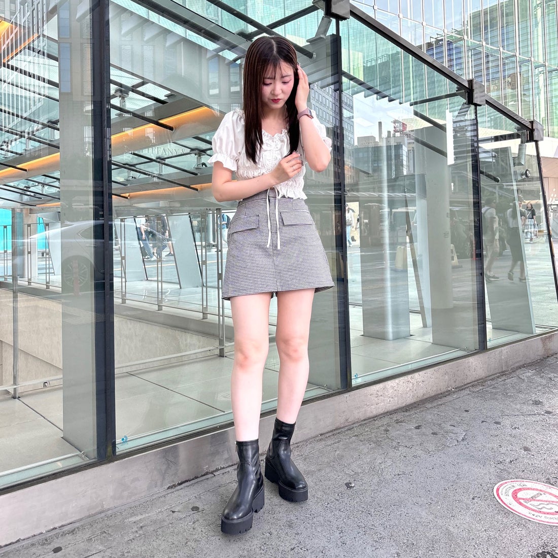 EVOL/イーボル】 厚底サイドジップストレッチブーツ IX5468 （ブラック