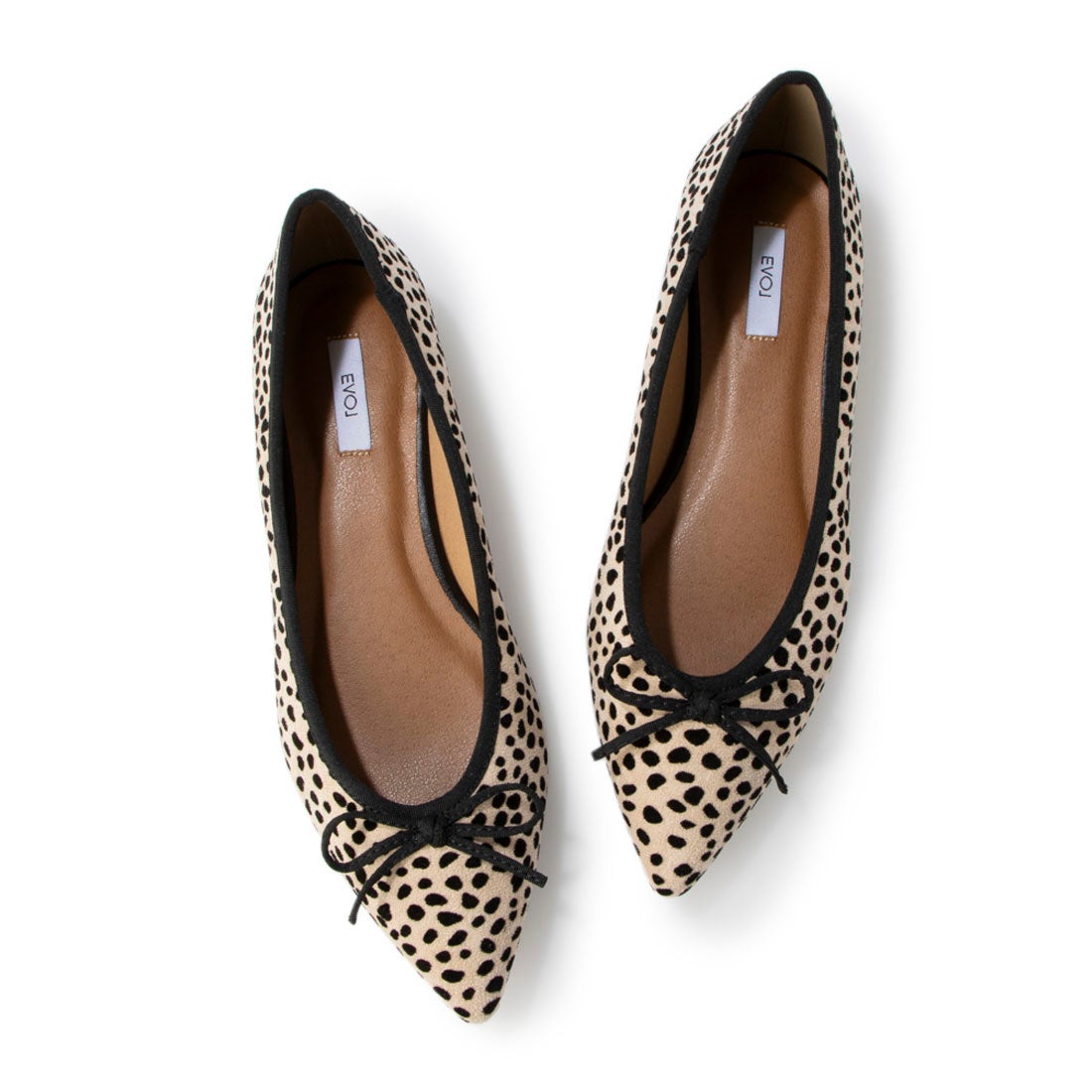 EVOL/イーボル】 ポインテッドバレエシューズ IX5480 （レオパード