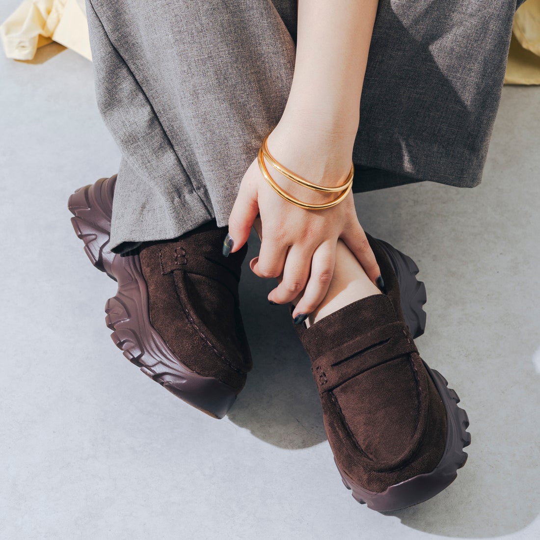 EVOL/イーボル】 【S-LLサイズ展開・軽量】スニーカーソールローファー