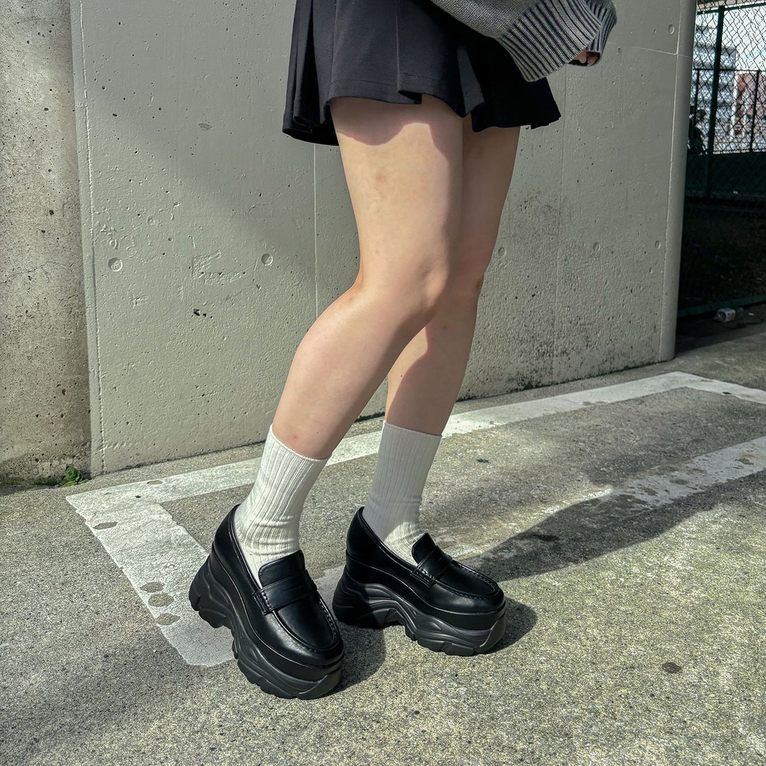 EVOL/イーボル】 XSからの豊富なサイズ展開/厚底10cmローファー IX5465