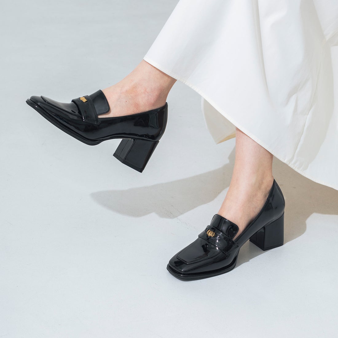 EVOL/イーボル】 コイン6.5cmヒールローファー IX5521 （ブラック