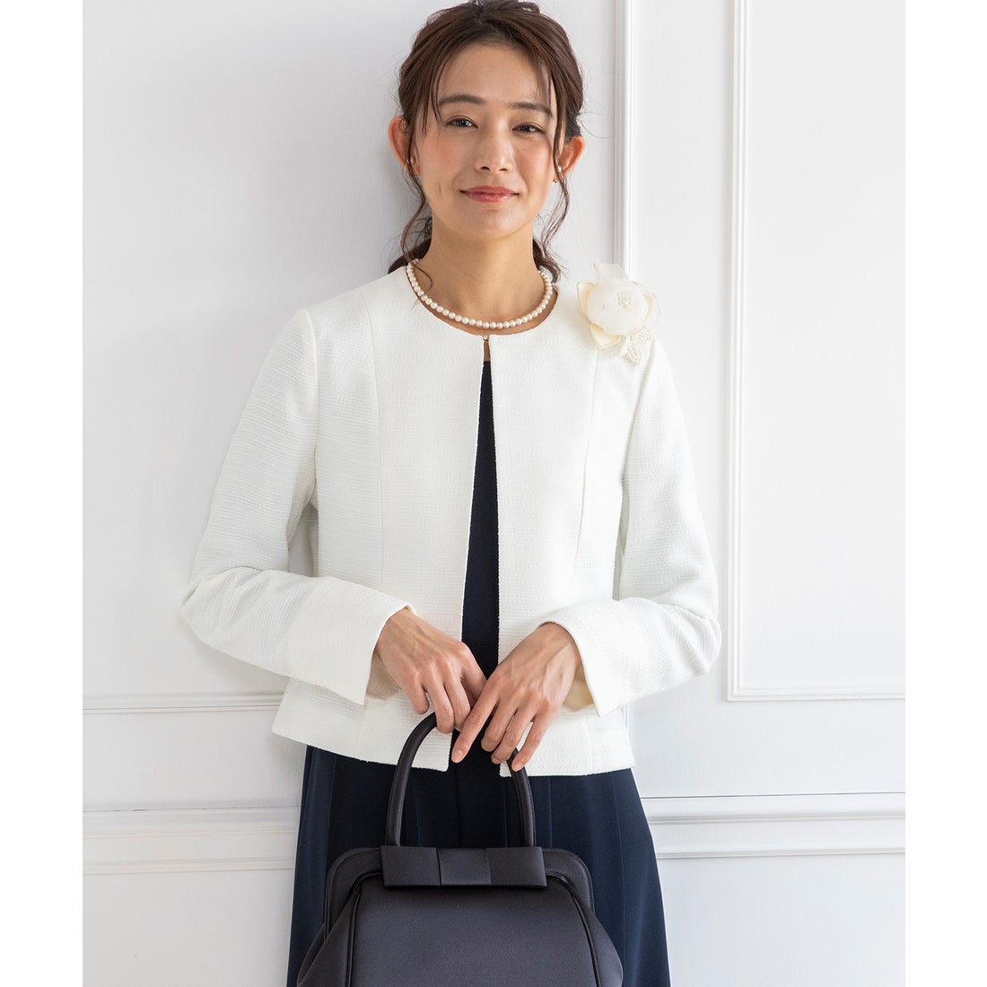 フォルムフォルマ form forma ノーカラーツイードジャケット