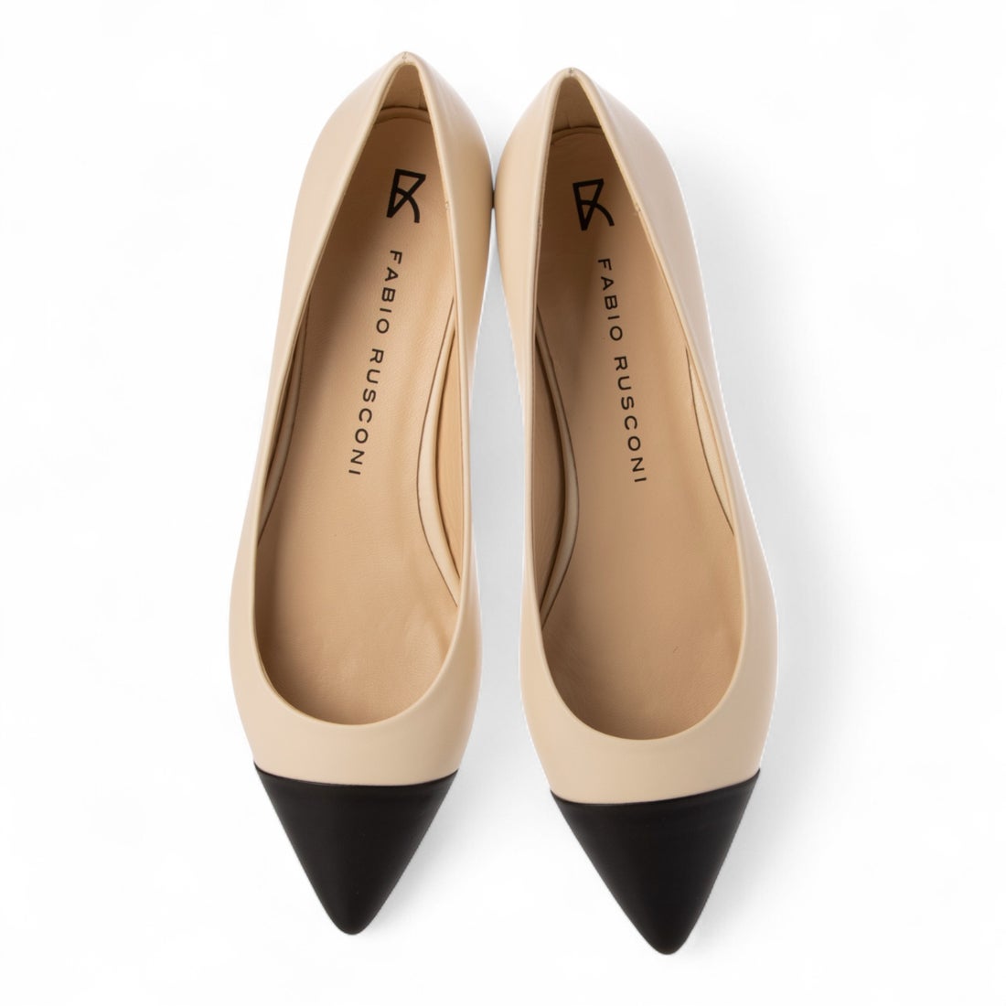 ファビオルスコーニ FABIO RUSCONI バイカラーポインテッドトゥ