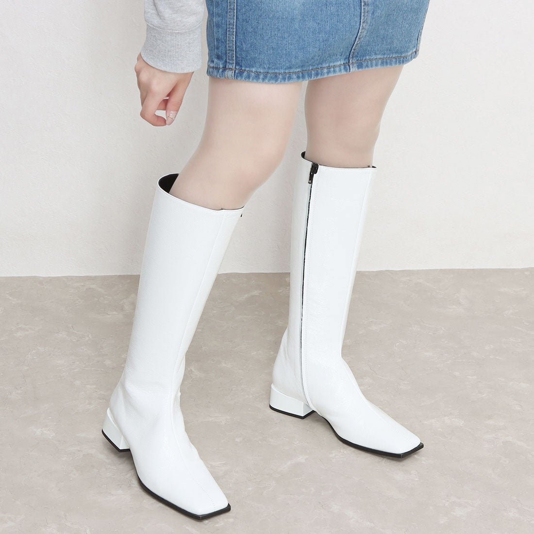 ファビオルスコーニ FABIO RUSCONI ローヒールスクエアトウロング