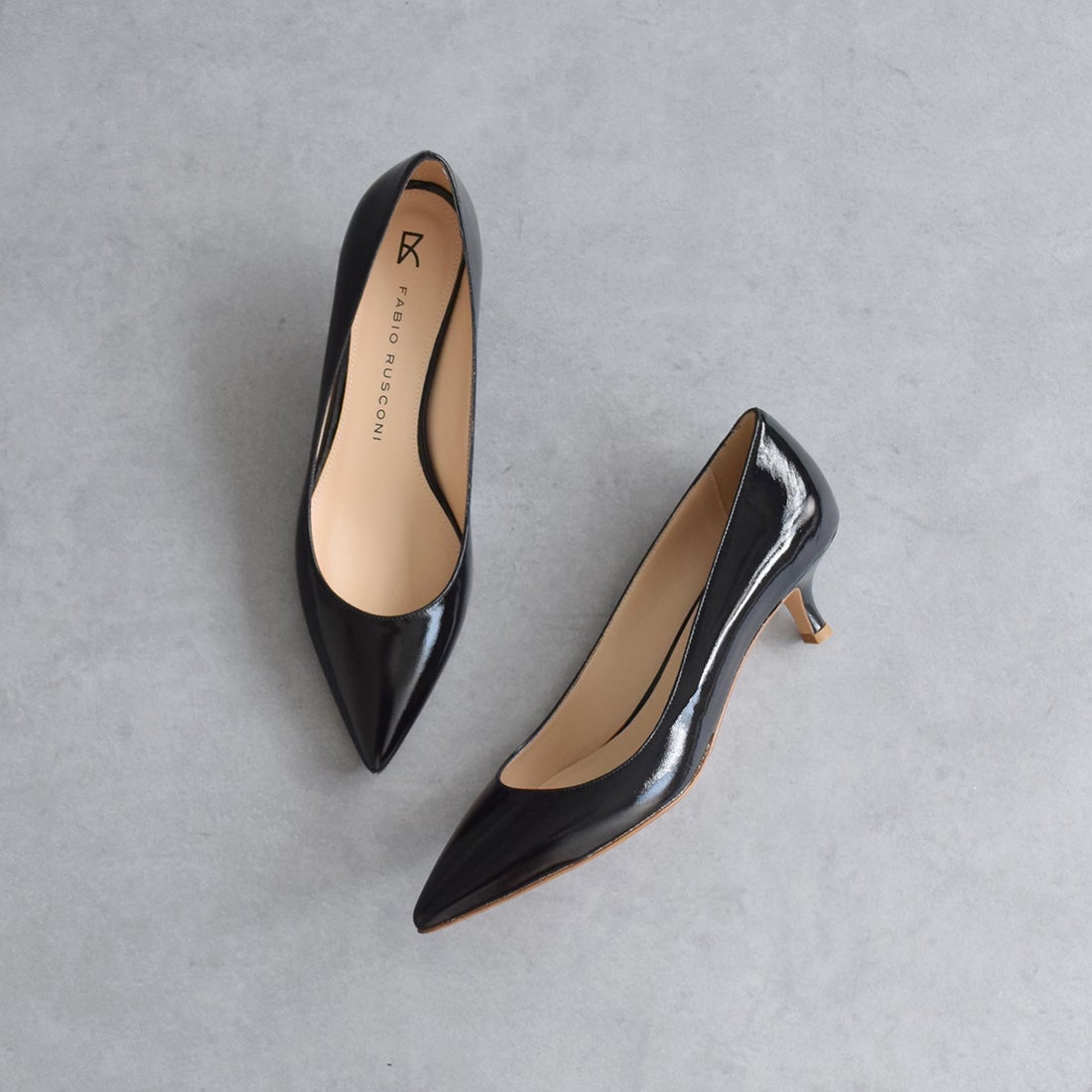 ファビオルスコーニ FABIO RUSCONI ポインテッドトウミドルヒール