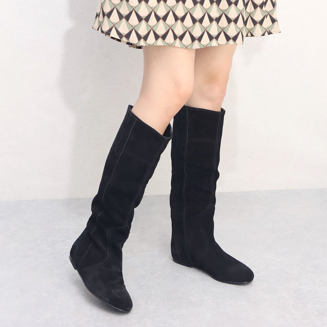 ○ファビオルスコーニ FABIO RUSCONI ロングブーツ （ブラックスエード