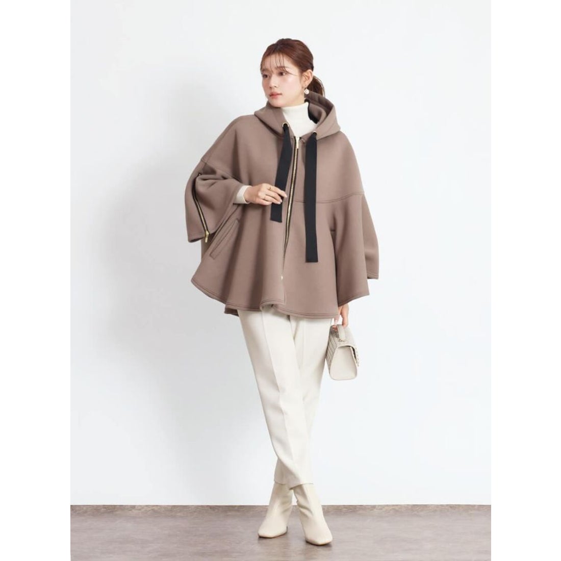 フェンネル FENNEL ダンボールニットフレアアウター （ブラック