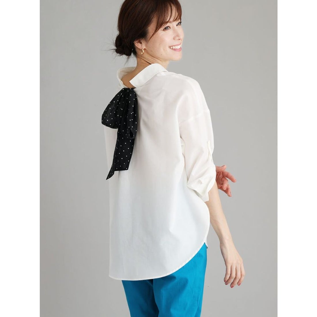 フェンネル FENNEL バックリボンブラウス （ブラック） -ファッション