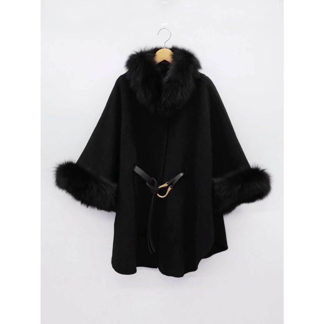 フェンネル FENNEL ベルテッドファーポンチョ （ベージュ） -靴