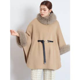 フェンネル FENNEL ベルテッドファーポンチョ （ベージュ） -靴