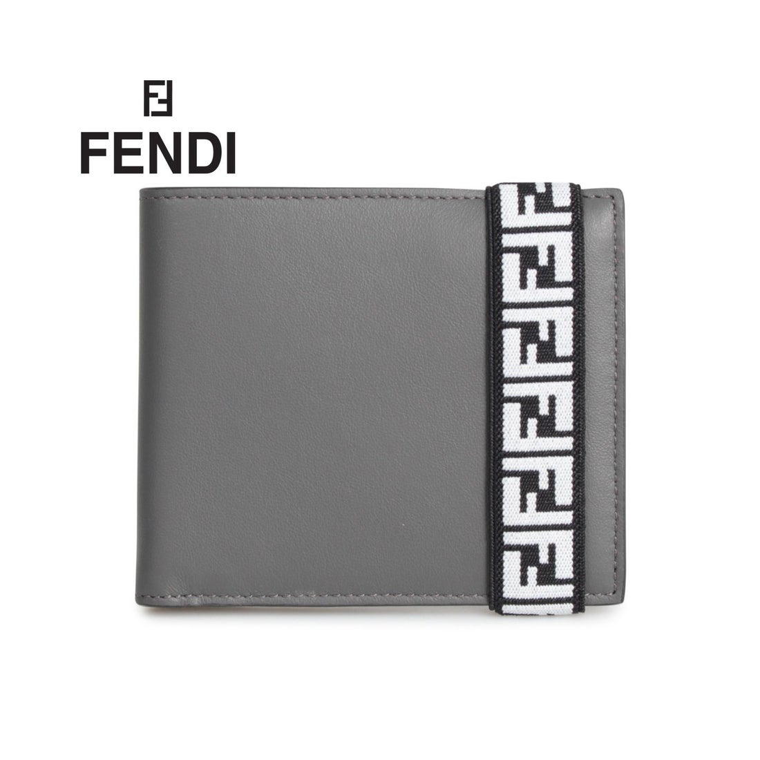 フェンディ FENDI 財布 二つ折り メンズ BI-FOLD WALLET グレー 7M0266