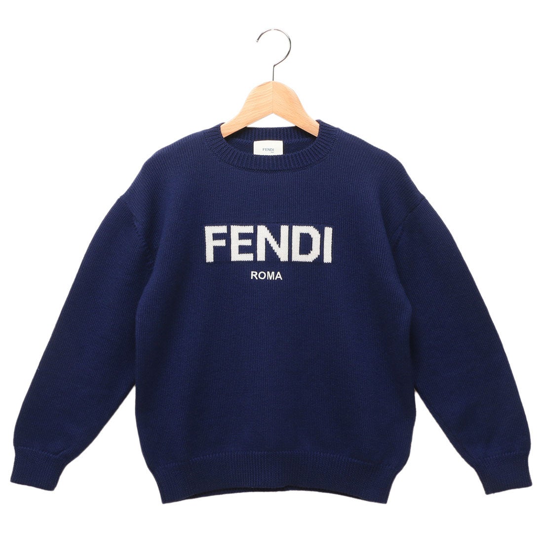 フェンディ FENDI 子供服 ニット セーター ネイビー ホワイト キッズ