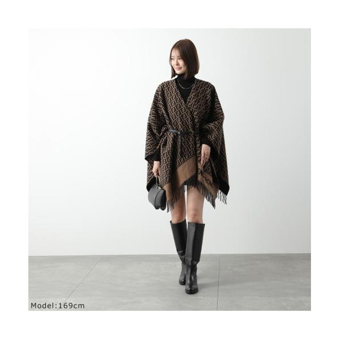 フェンディ FENDI FENDI ポンチョ FXX723 AQCW ケープ （F0QE1/TOBACCO
