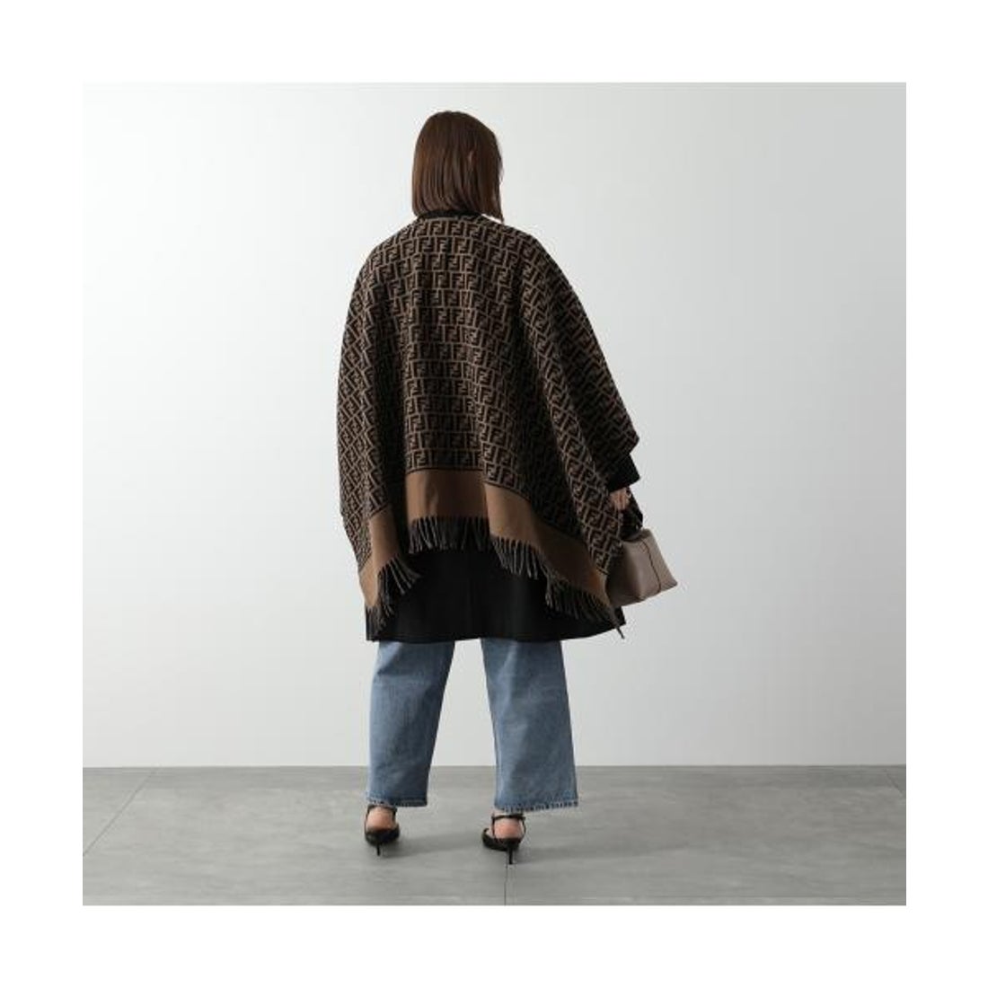 フェンディ FENDI FENDI ポンチョ FXX723 AQCW ケープ （F0QE1/TOBACCO