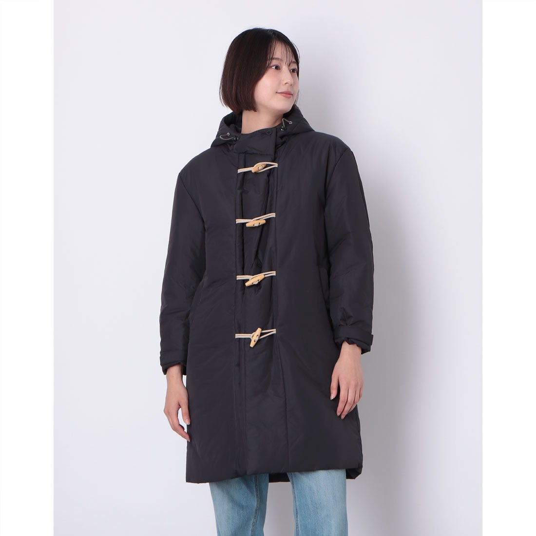 ファイン FINE 中綿ダッフルコート （ブラック） -ファッション通販