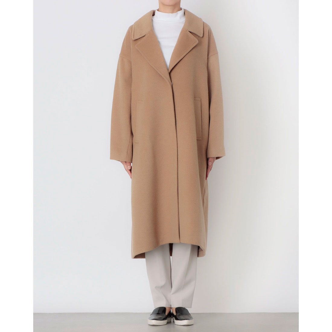 ファイン FINE ウール混チェスターコート （キャメル） -ファッション
