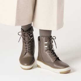 レースアップジップブーツ （ブラック×ブラック） -fitfit(フィット