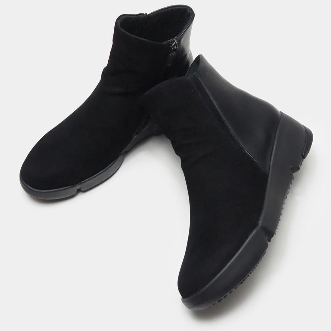 ソフトレザーミドルブーツ （ブラック2） -fitfit(フィットフィット