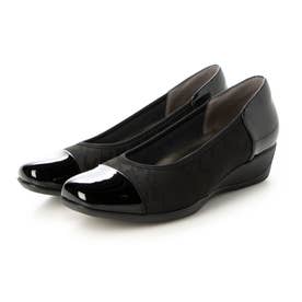 撥水バイカラーパンプス2 （レオパード・ブラック） -fitfit(フィット