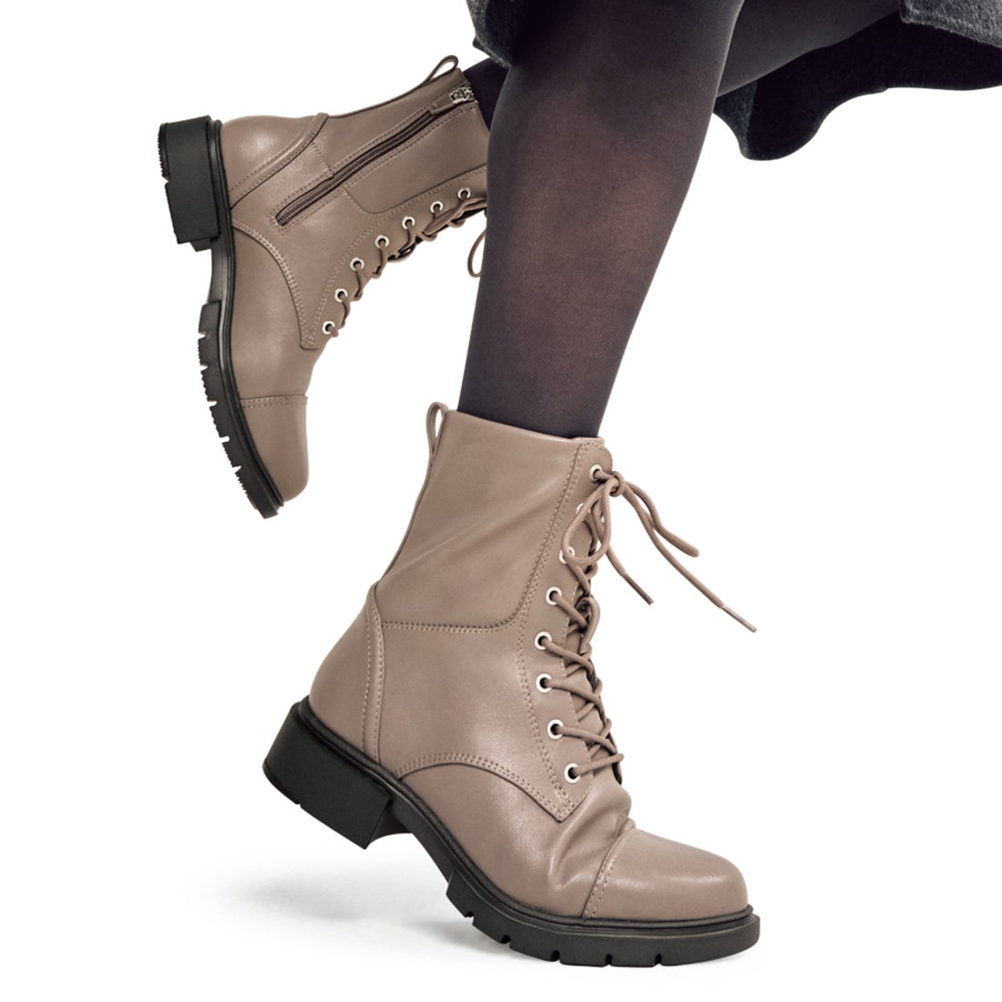 fitfit ボリュームソールレースアップブーツ210 （ベージュ