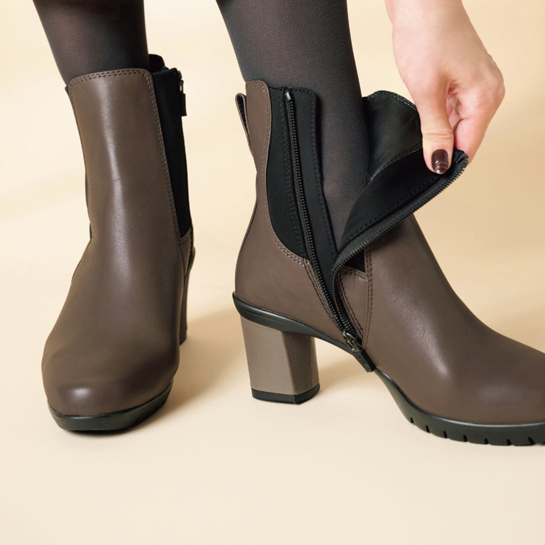 フレックスヒールサイドゴアブーツ2 （オーク） -fitfit(フィット