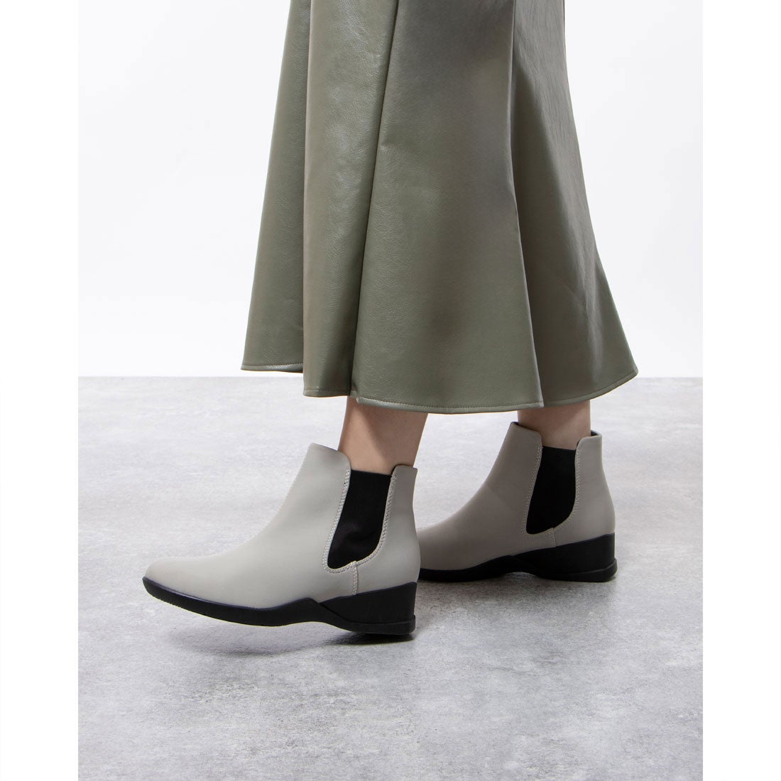 撥水サイドゴアアンクルブーツ （ブラック） -fitfit(フィットフィット