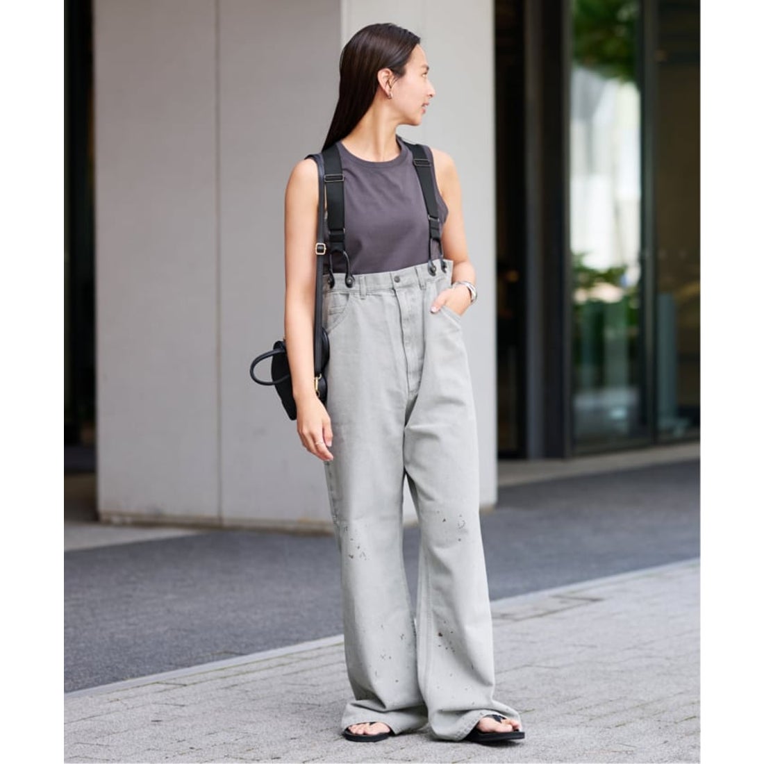 DENIM & DUNGAREE ペイント加工 ワイドパンツ 160 02 DENIM & DUNGAREE