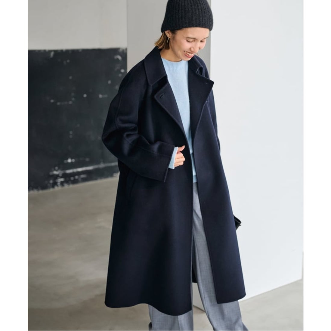 フレームワーク FRAMeWORK ≪≫SUPER160'sバルカラーコート （ネイビー