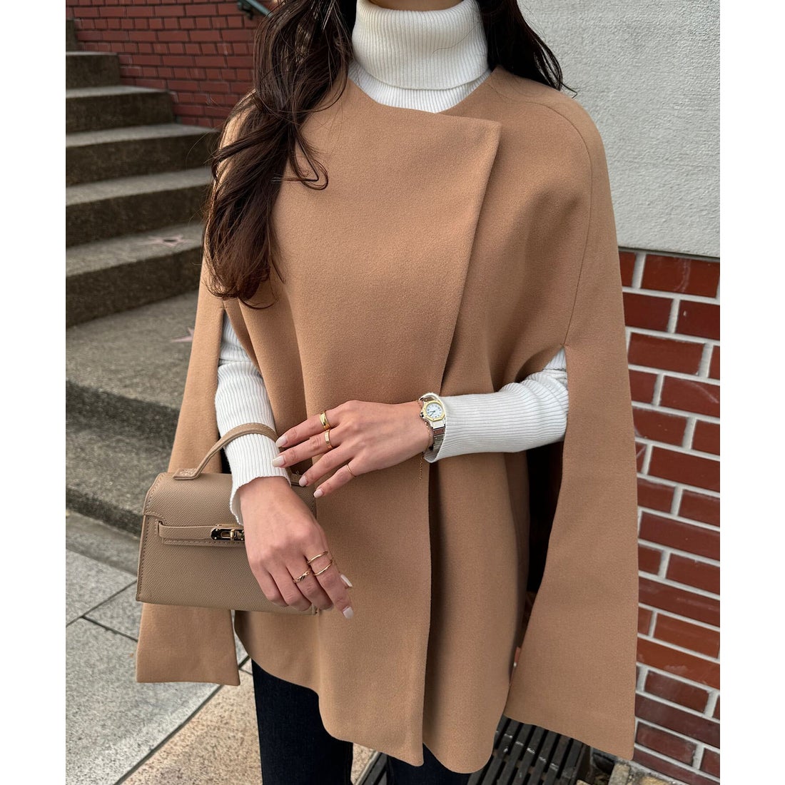 コウベレタス KOBE LETTUCE ケープコート [K1242] （キャメル