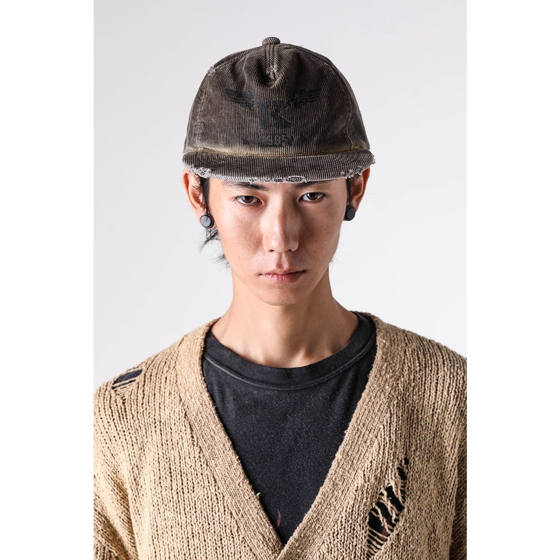 カミヤ KAMIYA CA4LA × KAMIYA K-Wing Distressed Cap （Khaki