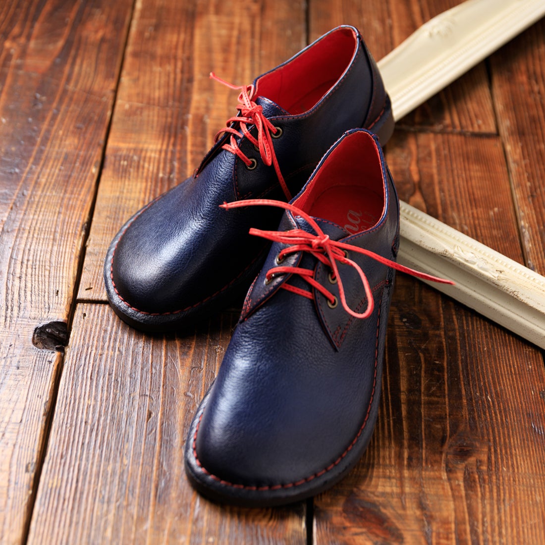 ヒナ グリーン レーベル Hina Green Label 本革ぺたんこレースアップ