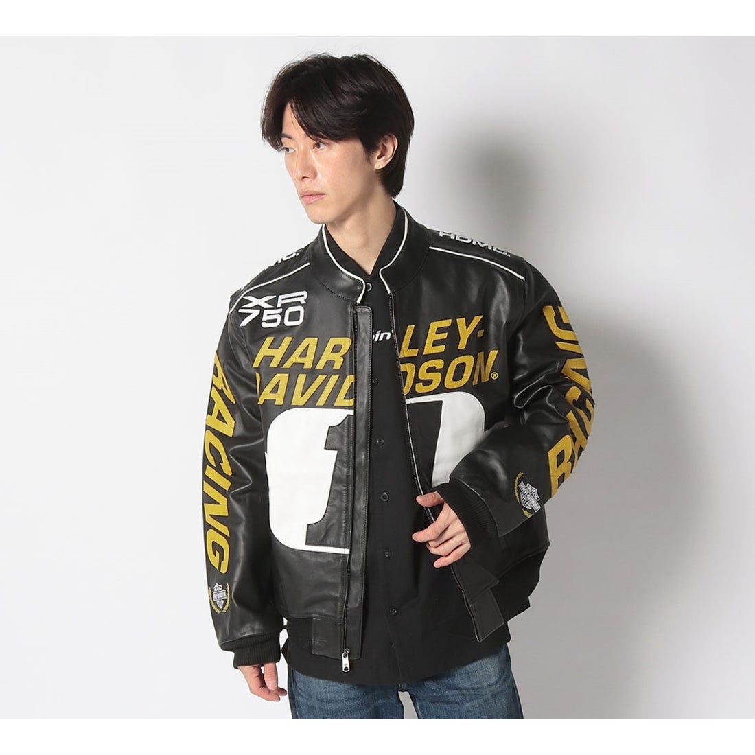 Start Your Enginesレザーレーシングジャケット -ハーレーダビッドソン