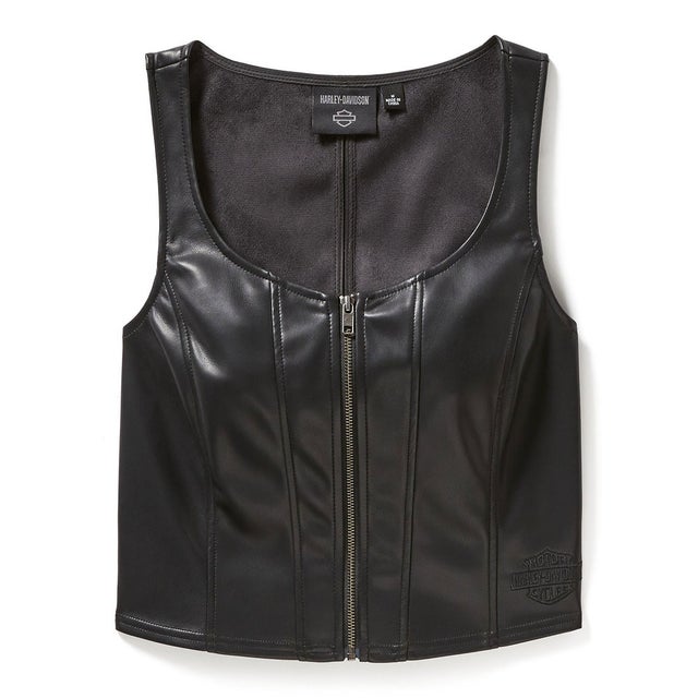 バー＆シールドレザーベスト （ハーレーブラック） -ハーレー