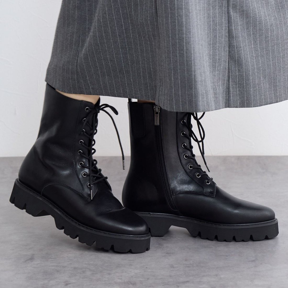 ヒミコ 卑弥呼 レースアップトラックソールブーツ/641410 （ブラック